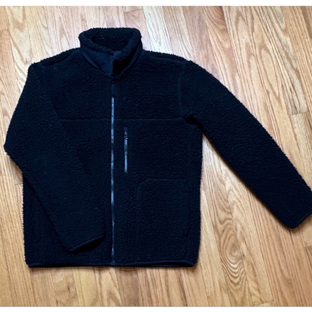 Uniqlo Kids Full Zip Sherpa Fleece Jacket Black Size 13 (US 13-14 / XL)